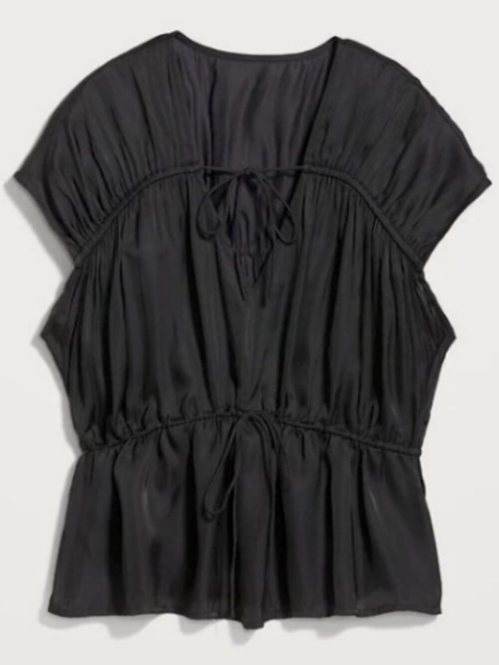 Great Condition, SZ PL, Petite Large, Satin Top, Black